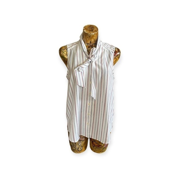 Paraphrase large top sleeveless blouse striped - Picture 1 of 7
